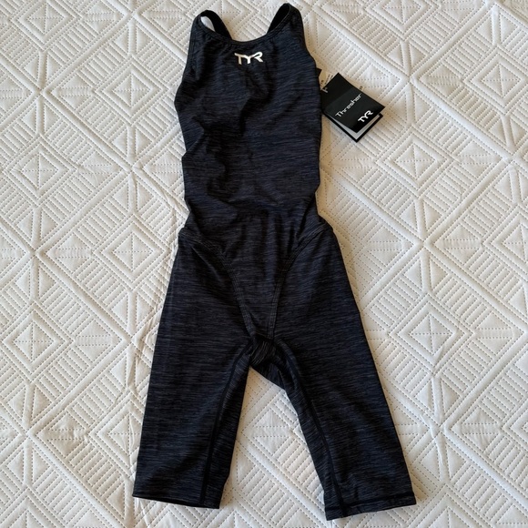 TYR Thresher Baja Open Back Tech Swimsuit Size 28, 26 In Black - Picture 10 of 13